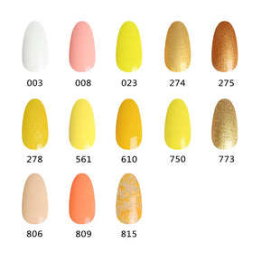 HNM 8ml Yellow Color Gel Nail Polish Semi Permanent Soak Off  Long Lasting